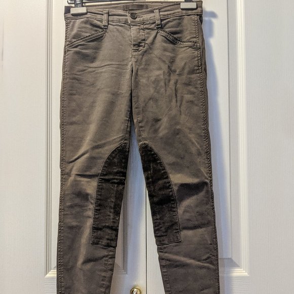 J Brand Jodhpur, Velvet Trim Skinny Size 25 Brown - Picture 1 of 6